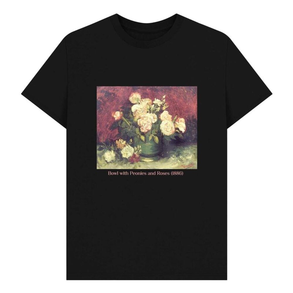 Apoh Unisex Adult Peonies Vincent Van Gogh T-Shirt / Black